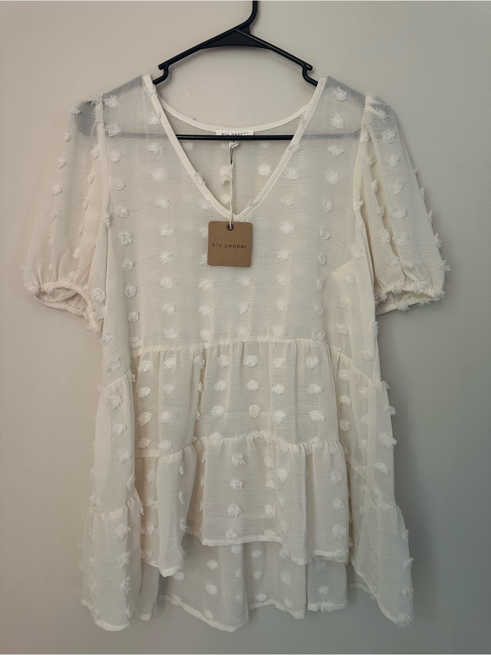 Blu Pepper | Swiss Dot Babydoll Top